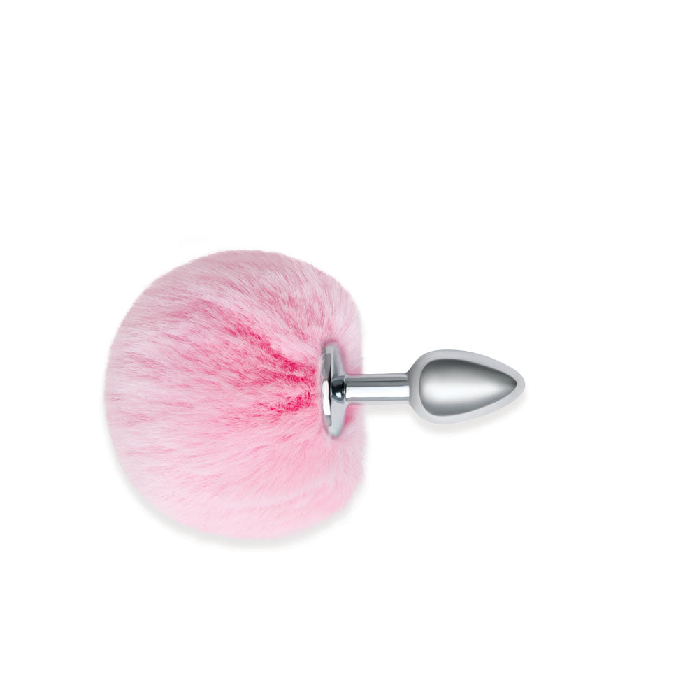 WhipSmart Furry Tales Pink Bunny Tail - Metal 6.3 cm Butt Plug with Pink Bunny Tail