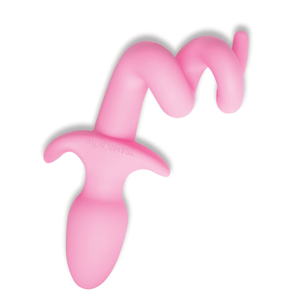 WhipSmart Furry Tales 3.5 Inch Silicone Piggy Tail Butt Plug - Pink 8.9 cm Butt Plug with Pig T