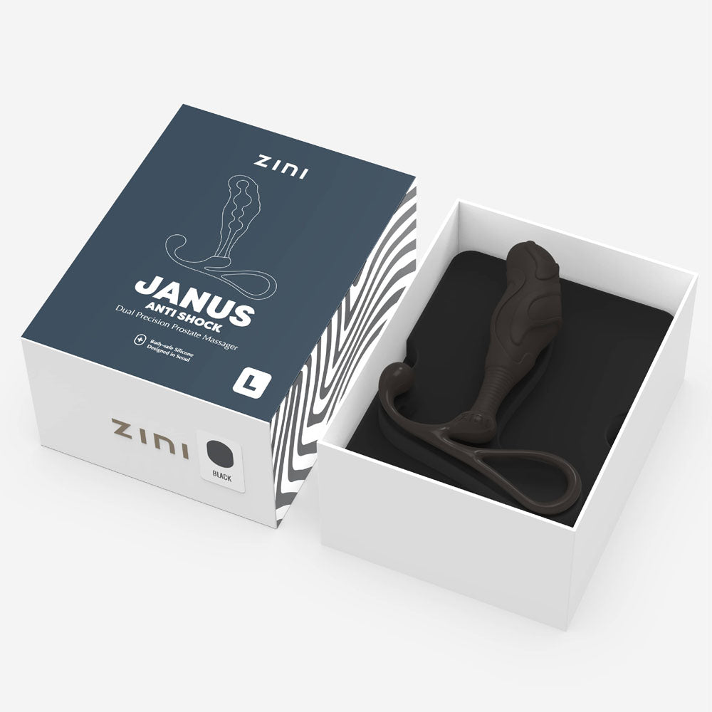 Zini Janus Anti Shock - Large - Black Large Prostate Massager