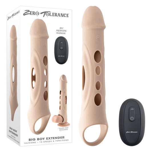 Zero Tolerance BIG BOY EXTENDER - Light - Flesh USB Rechargeable Vibrating Penis Extension Slee