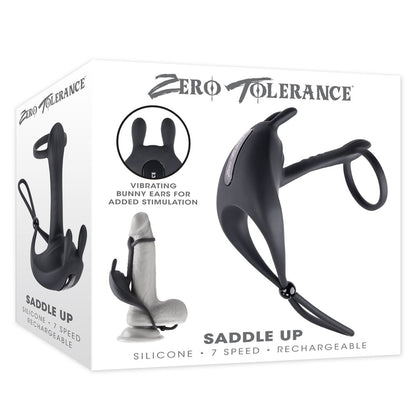 Zero Tolerance SADDLE UP - Black USB Rechargeable Vibrating Cock & Ball Rings