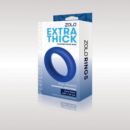 Zolo Extra Thick Silicone Cock Ring - Blue 40 mm Cock Ring