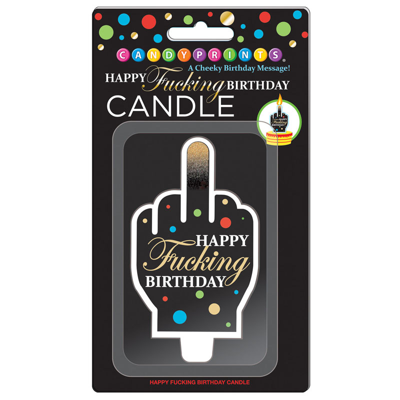 Happy Fuckng Birthday FU Finger Candle