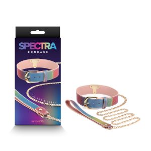 Spectra Bondage Collar & Leash - Rainbow