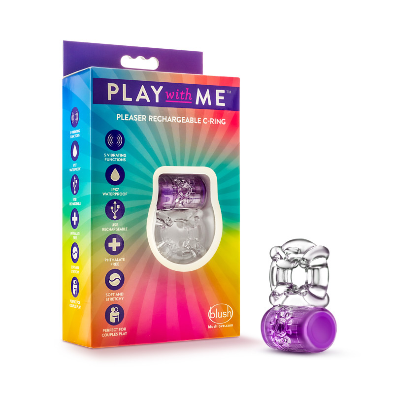 Play With Me Pleaser Rechargeable C-Ring - Purple