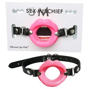 Sex & Mischief Silicone Lips Mouth Gag - Pink