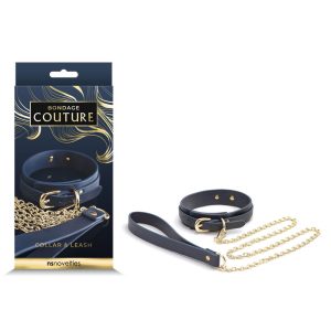 Bondage Couture Collar & Leash - Blue