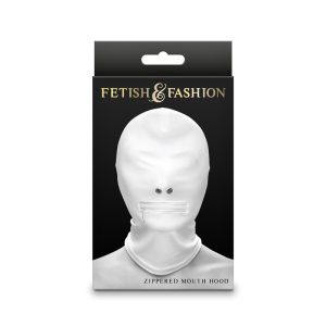 Fetish & Fashion - Zippered Mouth Hood - White